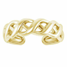 14k Yellow Gold Weave Design Adjustable Toe Ring  1.09 gr 