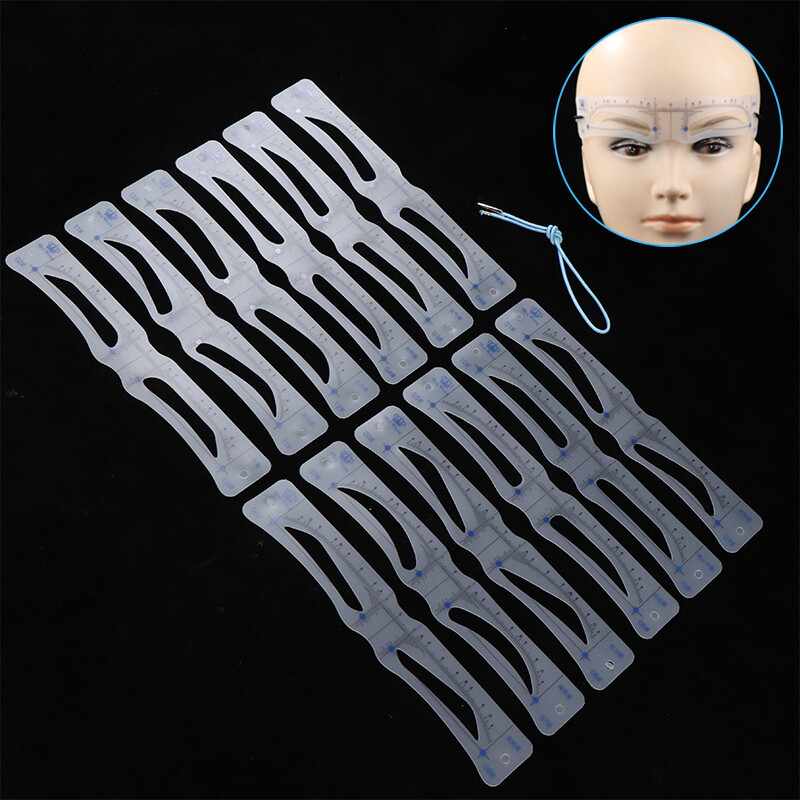 12Pcs Silicone Eyebrow Stencils DIY Makeup Eyebrow Drawing Guide