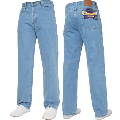 Herren Jeans Hose Denim Gerades Bein Einfach Schwer Work Pants Alle Taille Neu