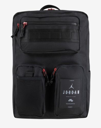 NIKE Jordan Air Hesi 22L Black /Red Backpack MA0838-023 NWT