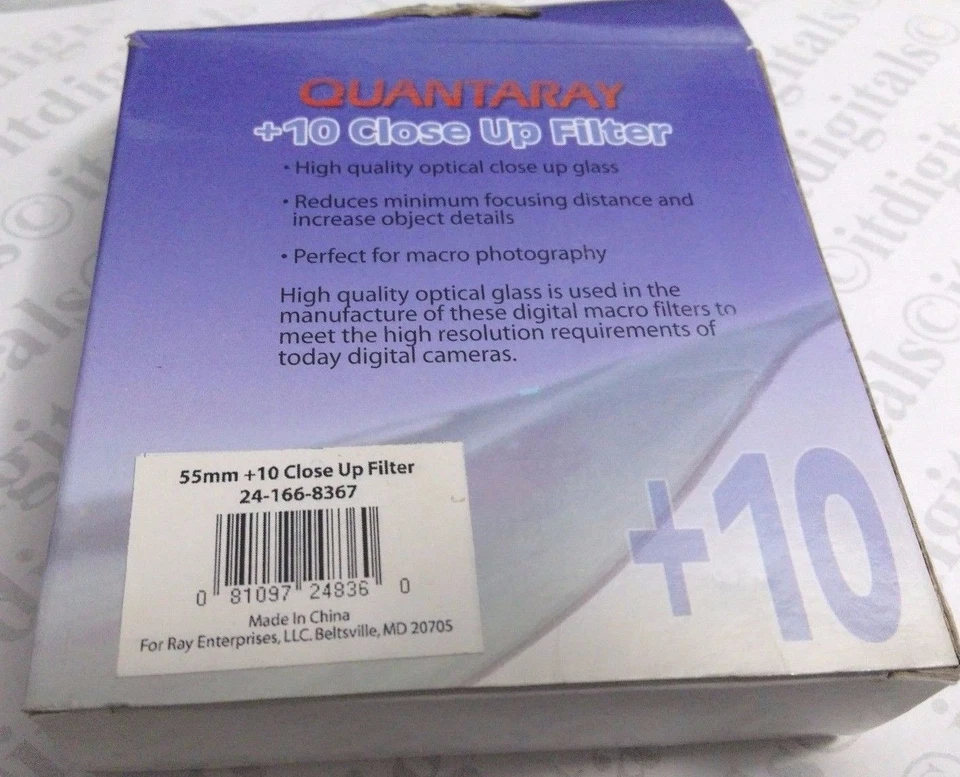 55mm Macro +10 Close-Up Lens Filter No.10 For DSLR SLR Film Digital Camera 55 mm - Image 2 of 3