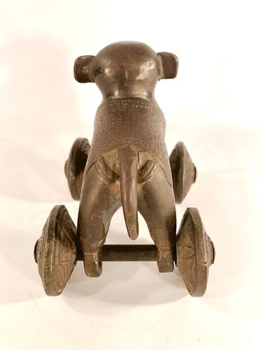 Vintage Cast Iron Elephant On Wheels Possibly An Old Pull Toy? Nice - Picture 3 of 10
