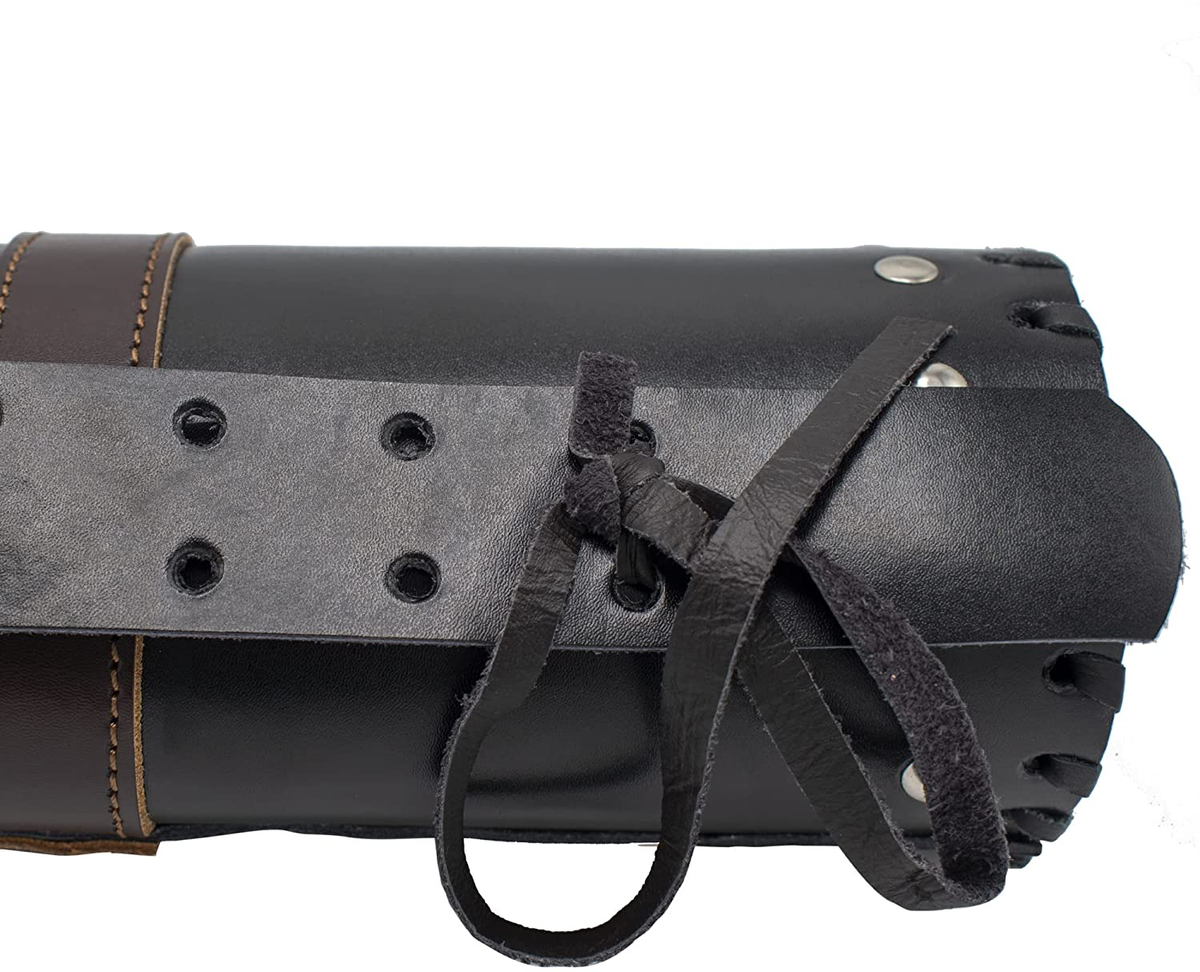Leather Phobia Traditioneller Lederköcher Für Pfeile – Hip Style, Handgefertigt, Braun/schwarz