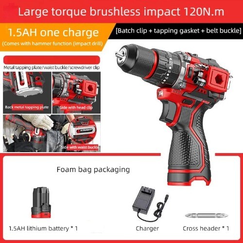 Brushless Electric Drill Tapping Cordless Impact Drill Metal Electric