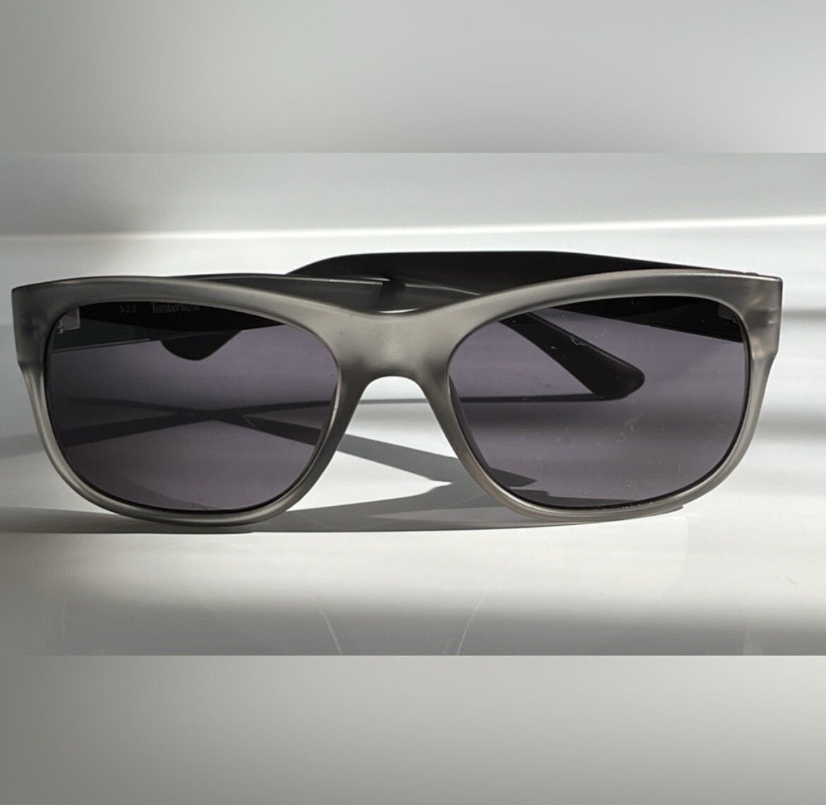 Timberland Matte Gray Rectangle Plastic Sunglasses for Men 🕶️