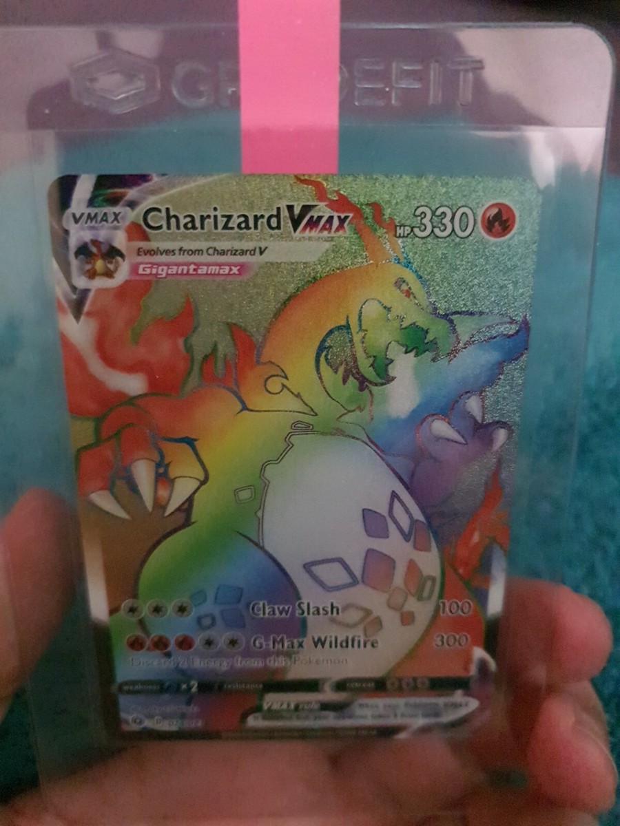 Pokemon Card Charizard Vmax 074/073 Rainbow Rare Champions