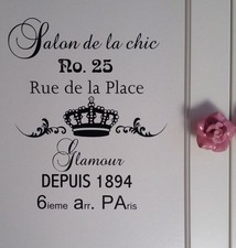 Shabby Wasserf. Aufkleber Möbeltattoo Schrank,Vitrine,Krone,Buffet,Fenster weiß