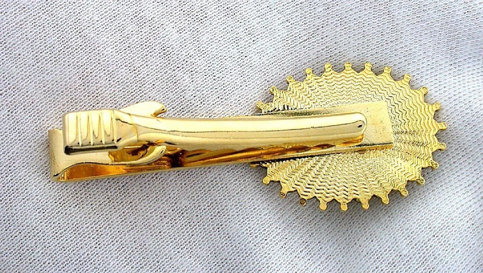  2 PULGADAS 16x12 OVALADO PÚRPURA JADE CABINA GEMA COLOR DORADO KING TIE CLIP BARRA  Foto 2 de 2