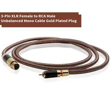 Copper Audio Signal Cable RCA to Female XLR Gold Plated Plug Interconnect Wire