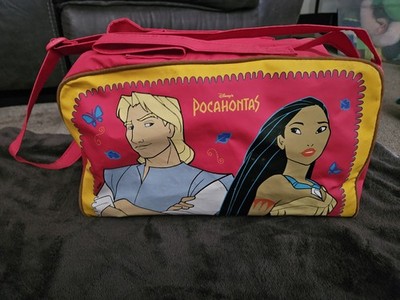 Disney Pocahontas Vinyl Duffle Bag 90s Red Blue Yellow Promo Kid Travel 