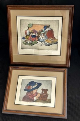 2 Jeanne Down Signed Watercolored Etchings-Both Are Original Artist Proofs