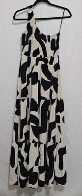 Anthropologie Abel The Label one-shoulder tiered maxi dress Size Small 