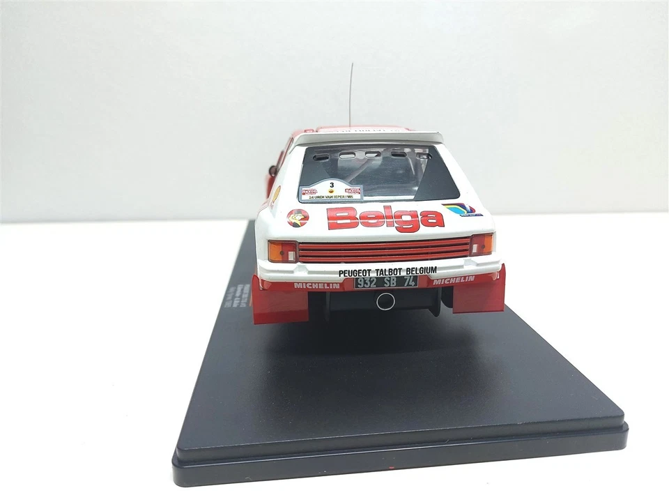 Peugeot 205 T16 Team Belga Rally Ypres 1985 #3 B. Darniche - 1/18 IXO - Immagine 4 di 4