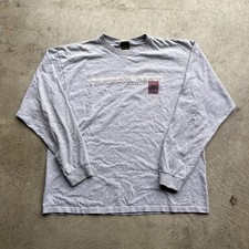 Vintage Y2K Made In USA Timberland Spell-Out Logo Gray Long Sleeve Shirt