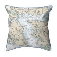 Betsy Drake Pungo River NC Small Pillow 12x12 - Corded Indoor Outdoor