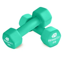 Neoprene Coated Workout Dumbbells set of 2 – Anti Roll, Non Slip wi... Fas