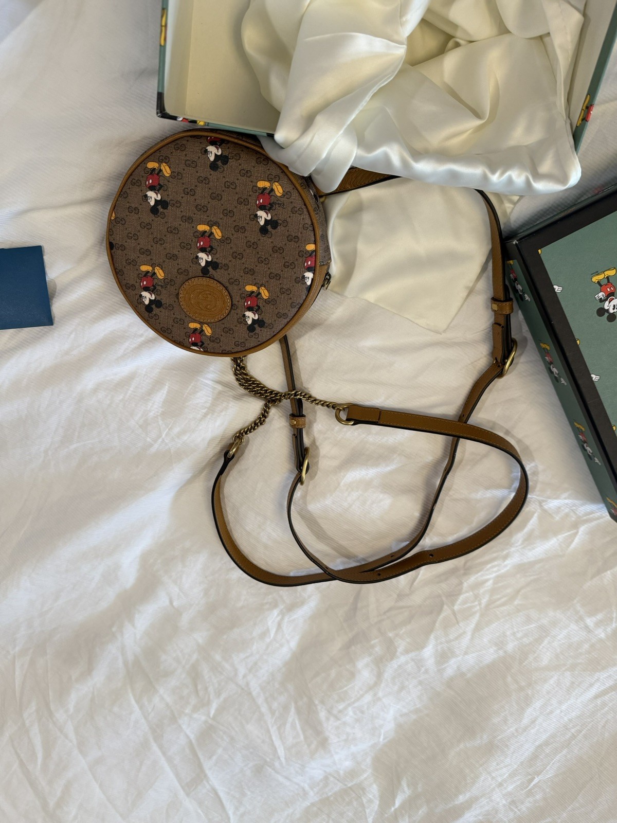 Gucci - Disney Mickey Mouse Brown GG Canvas Round Mini Backpack NEW