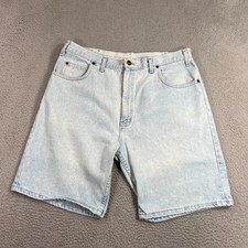 Vintage Faded Glory Jean Shorts Men's 36 Light Blue Jorts Distressed Y2K