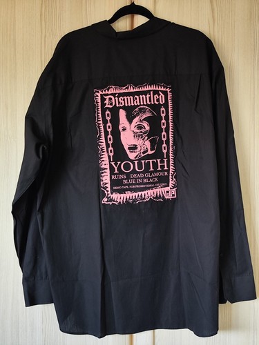 Fred Perry Raf Simons Oversized Patch Textile Black Button Up Shirt Large BNWT - Picture 2 of 9
