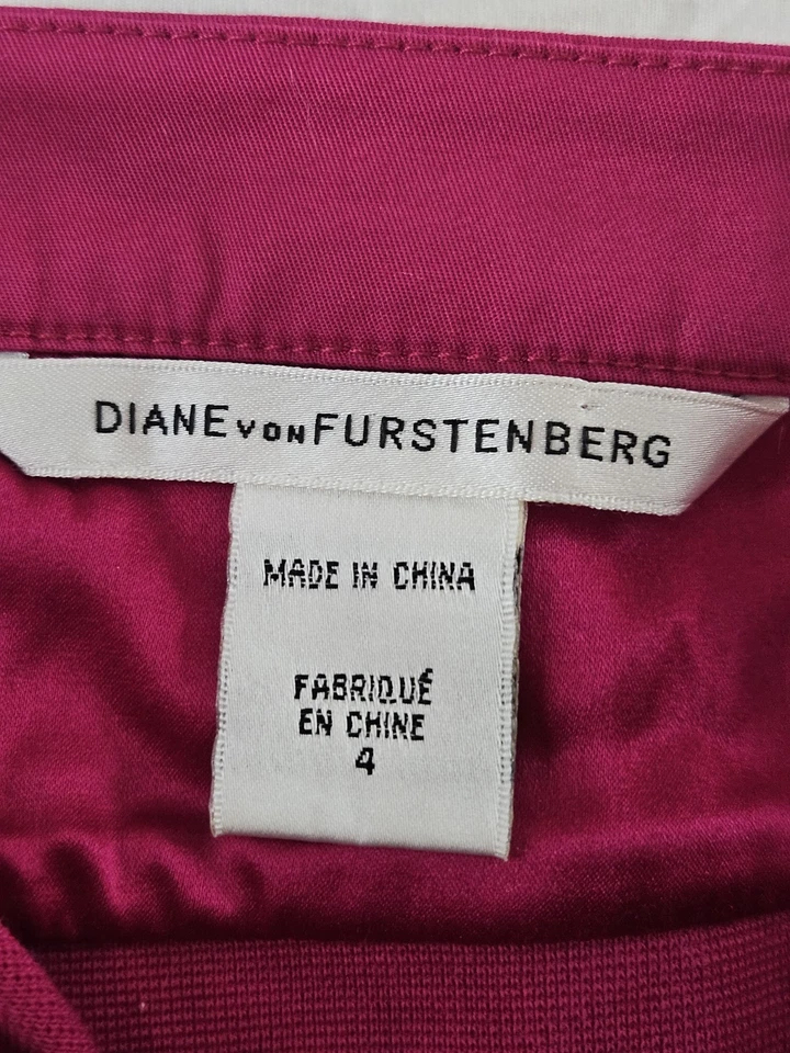 Vestido para mujer Diane von Furstenberg talla 4 rosa garoneta ceñido al cuerpo con cordones DVF Foto 3 de 4