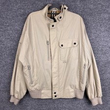 Vintage 80s Burberrys Beige Nova Check Lined Bomber Jacket Harrington size 36