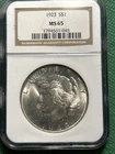 1923 NGC MS-65 Peace Silver Dollar FREE Shipping