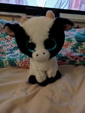 TY Beanie Boos 6" BUTTER the Cow Plush Stuffed Animal Toy Black White Bull