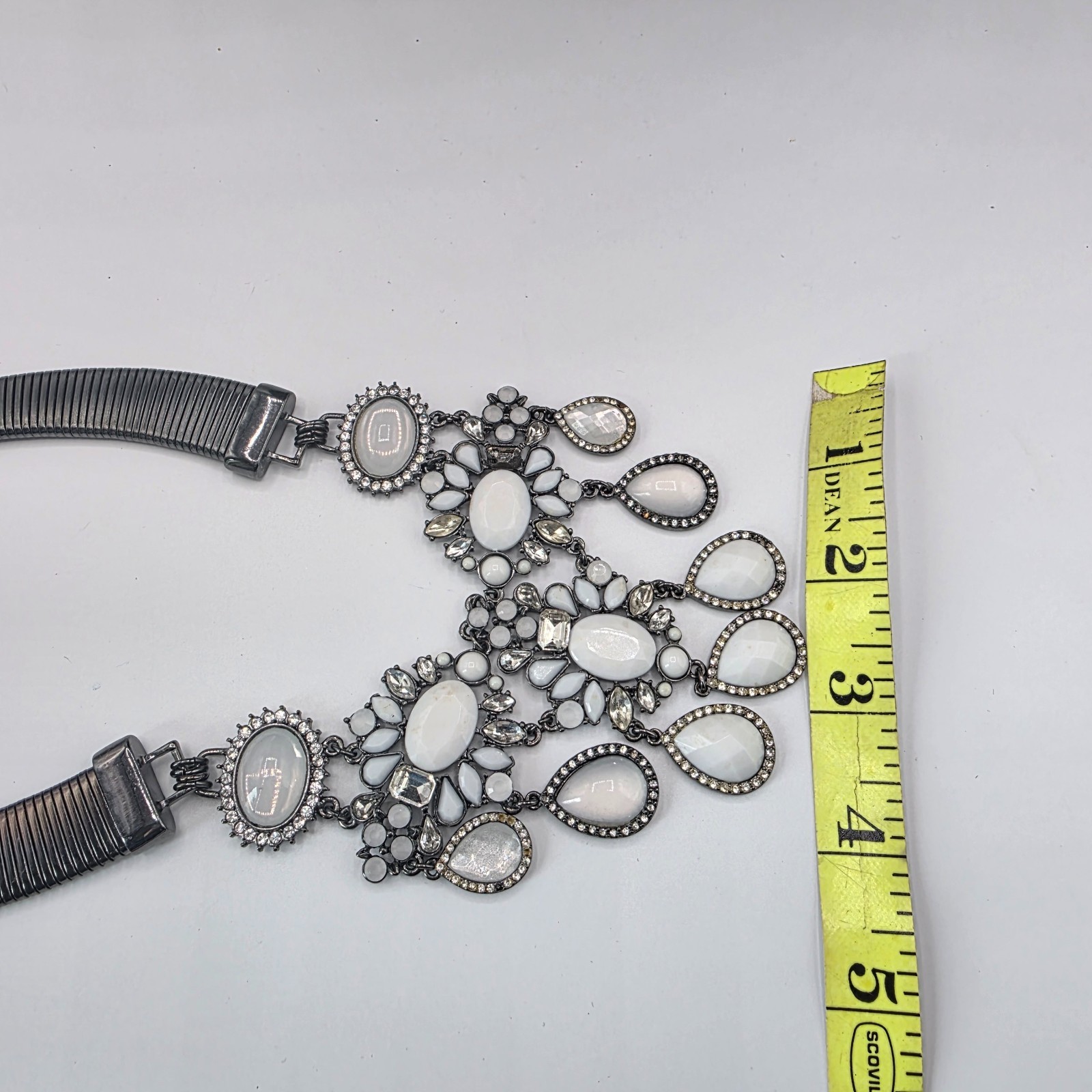 Express Womens Chunky Statement Silver Tone Neckl… - image 9