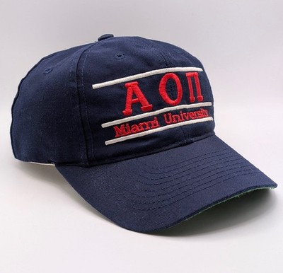 VTG Alpha Omicron Pi Miami University Hat Cap Snapback Blue The Game Vintage AOP