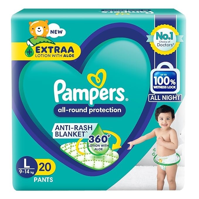 Pampers All round Protection Pants, Large size baby Diapers,