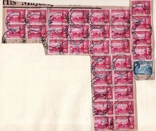 Gold Coast 1951 KGVI Pictorials - 4d x30 & 3d on Large Piece - VERY RARE