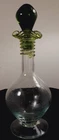 Rare MCM Blenko Glass Joel Myers Green Spiral Clear Decanter Signed WH Blenko