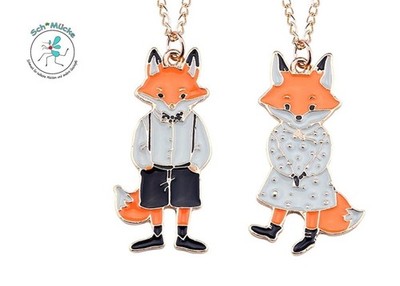 Anhänger Mr. Mrs. Fox Fuchs Fähe Anime Kawaii Amulett Glücksbringer Geschenkidee