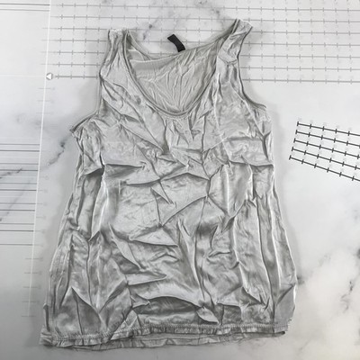 Venti6 Tank Top Womens Small Gray Viscose Stretch Scoop Neck Basic Made In Italy