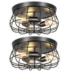 Elibbren 2 Pack Vintage Semi Flush Mount Ceiling Light, E26 Industrial Metal ...