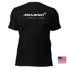 McLaren Racing Team F1 Formula Tshirt Sport Black Print Gildan Unisex T-Shirt