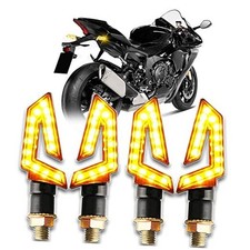 4PCS Arrow Motorcycle Turn Signals 15 LED 12V Motorcycle Blinkers 4pcs Black 2