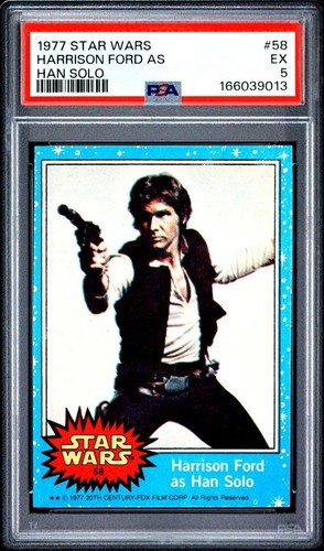 1977 Topps Star Wars Harrison Ford HAN SOLO #58 PSA 5 EX