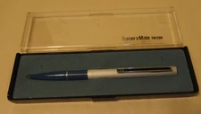 Vintage Eraser Mate Pen TW200  Double Heart with Box Blue Ink
