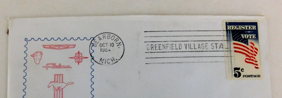 Ford Employees Stamp Club Cover, Emblelms of Ford Cars cachet, 1964, Dearborn MI - Image 2 of 2