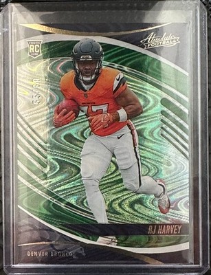 2025 Panini Absolute - Rookies RJ Harvey #173 Green Waves #/60 (RC)