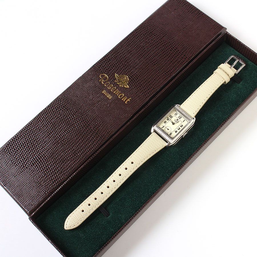 Leather Rosemont Condition Nostalgia Mint Ivory Near Watch Quartz Silver - vintagewatches.pk