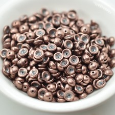 4x2mm Teacup 100 Beads - Sueded Gold Ash Rose - Czech Glass Beads