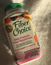 Fiber Choice Bone Health Prebiotic Chewable BIG 90 Tabs Berry Exp 12/2027 A9