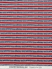 David Textiles Red White Blue Nautical Rope Stripe Fabric 1 yd