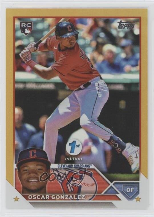 2023 Topps Series 1 1st Edition Gold Foil Oscar Gonzalez #119 04xc