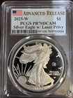 2025 W Bullion Silver Eagles PCGS PR-70 DCAM Silver Eagle w/ Laser Privy Advance