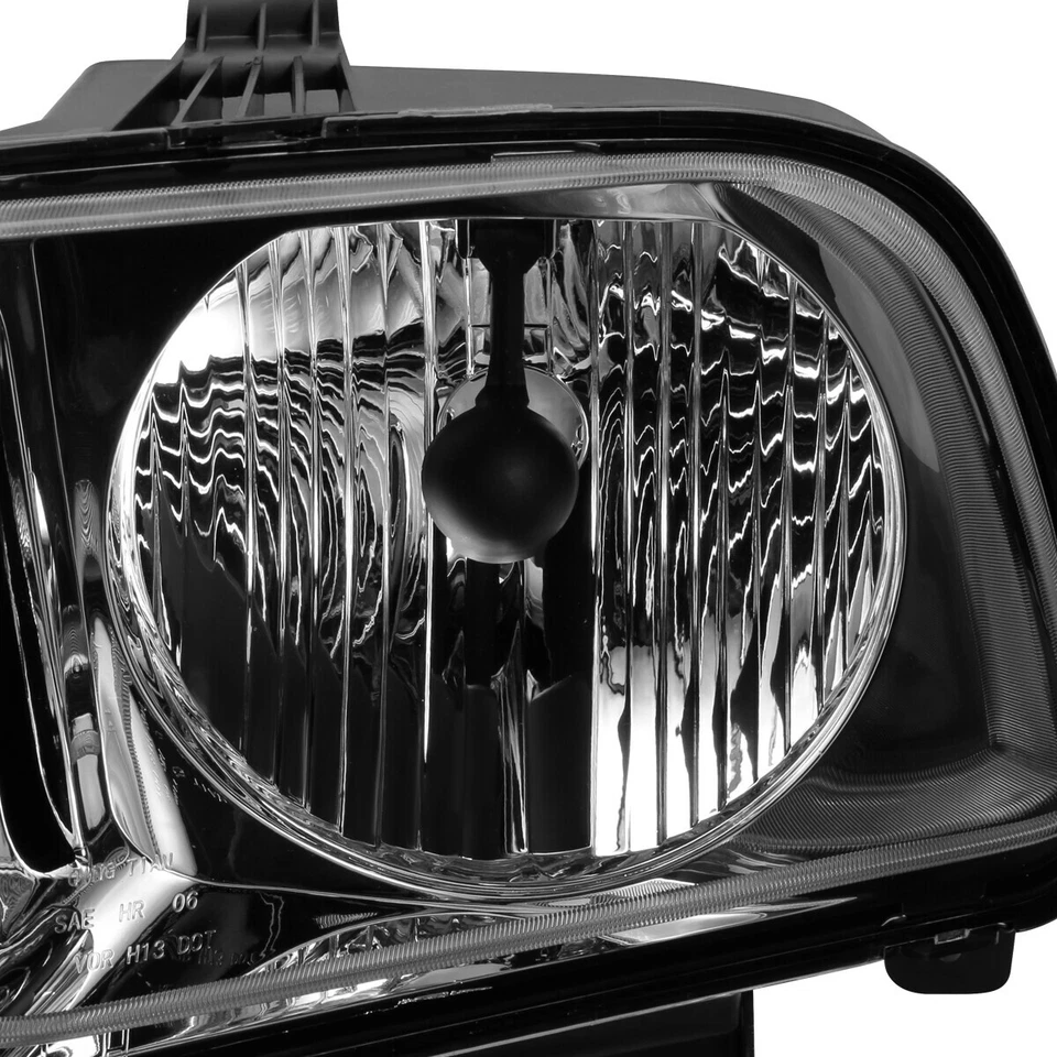 PARA FORD MUSTANG 2005-2009 CARCASA CROMADA EURO CRISTAL FAROS LÁMPARA Foto 3 de 4