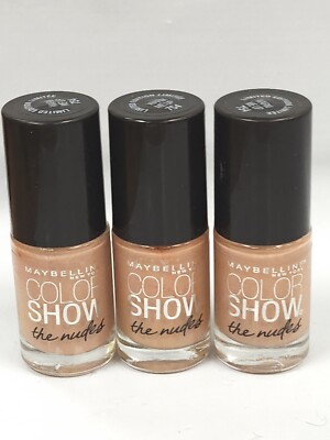 Maybelline Color Show The Nudes Nail Polish # 754 Warm Me Up .23 oz Ea 3 pcs