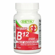 Deva Vegan Vitamins Sublingual B12 - 2500 mcg - 90 Tablets